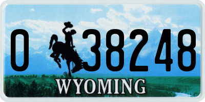WY license plate 038248