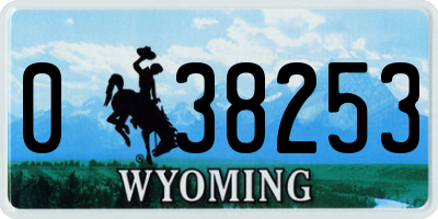 WY license plate 038253