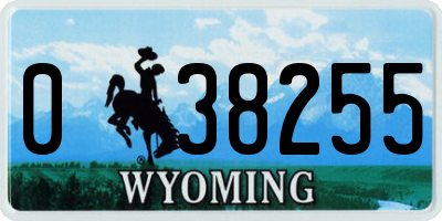 WY license plate 038255