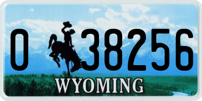 WY license plate 038256