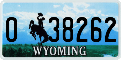 WY license plate 038262