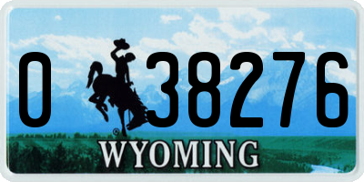 WY license plate 038276