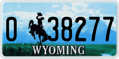 WY license plate 038277