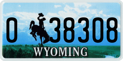 WY license plate 038308