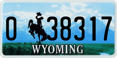 WY license plate 038317