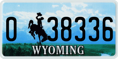 WY license plate 038336