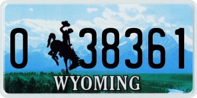 WY license plate 038361