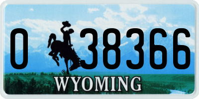 WY license plate 038366