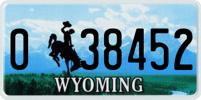 WY license plate 038452