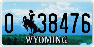 WY license plate 038476