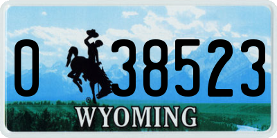 WY license plate 038523