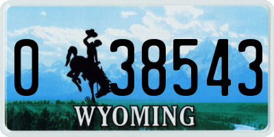 WY license plate 038543