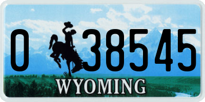 WY license plate 038545
