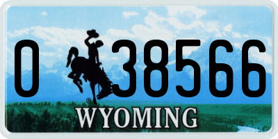 WY license plate 038566