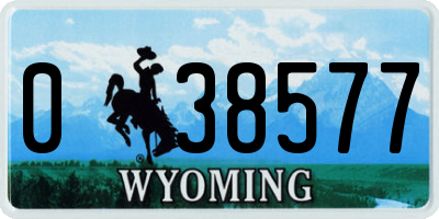 WY license plate 038577