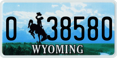 WY license plate 038580