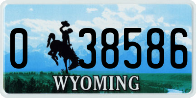 WY license plate 038586