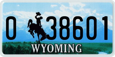 WY license plate 038601