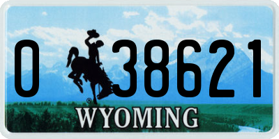 WY license plate 038621