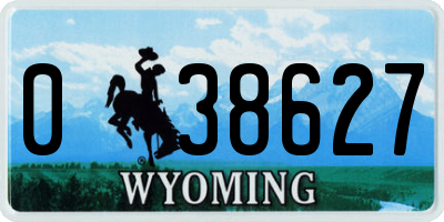 WY license plate 038627
