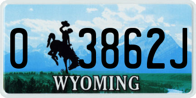 WY license plate 03862J