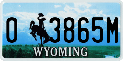 WY license plate 03865M