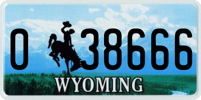 WY license plate 038666
