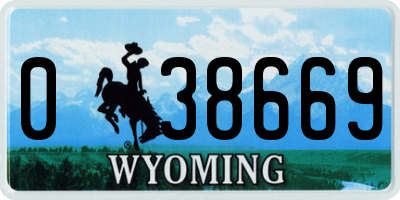 WY license plate 038669