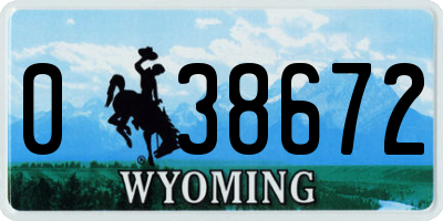 WY license plate 038672