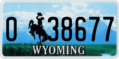 WY license plate 038677