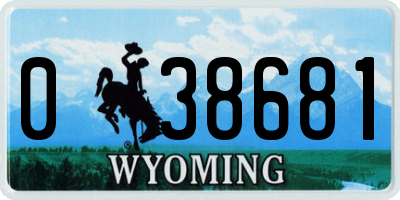 WY license plate 038681
