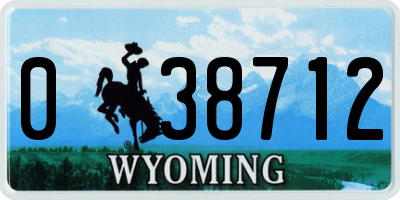 WY license plate 038712