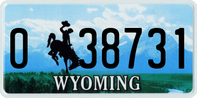 WY license plate 038731