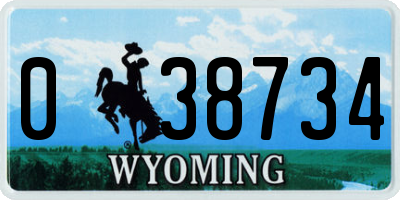 WY license plate 038734