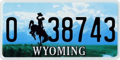 WY license plate 038743