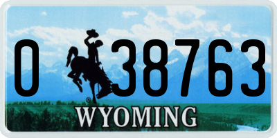 WY license plate 038763