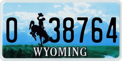 WY license plate 038764