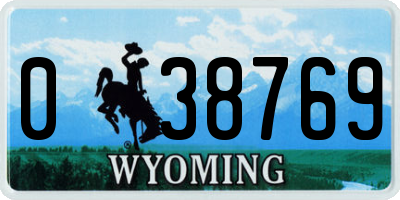WY license plate 038769
