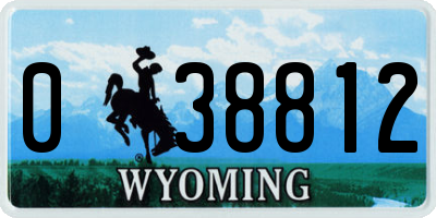 WY license plate 038812