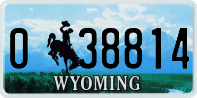 WY license plate 038814