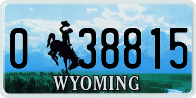 WY license plate 038815