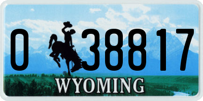 WY license plate 038817