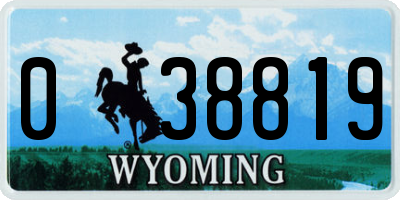 WY license plate 038819