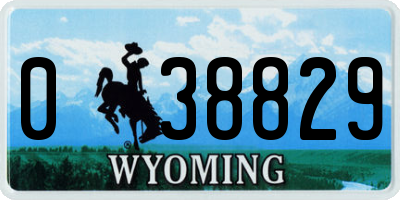 WY license plate 038829
