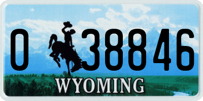 WY license plate 038846