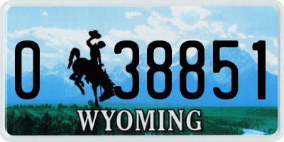 WY license plate 038851