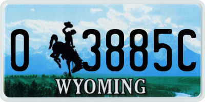 WY license plate 03885C