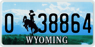 WY license plate 038864