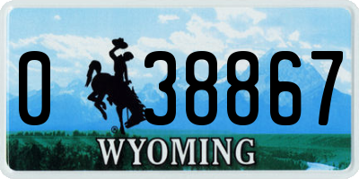 WY license plate 038867