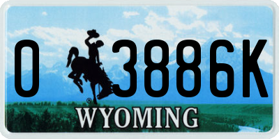 WY license plate 03886K